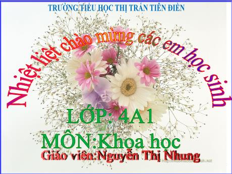 Bài giảng Khoa học 4 - Bài 15: Động vật cần gì để sống (Tiết 1) - Năm học 2024-2025 - Nguyễn Thị Nhung