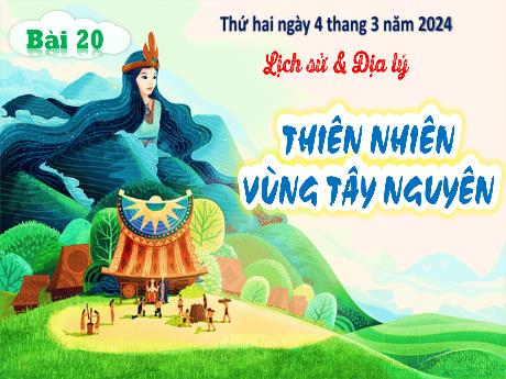 Bài giảng Lịch sử & Địa lí 4 - Bài 20: Thiên nhiên vùng Tây Nguyên - Năm học 2023-2024 - Phạm Thị Hằng