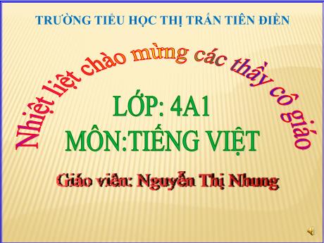 Bài giảng Tiếng Việt 4 (Luyện từ và câu) - Bài: Danh từ - Năm học 2024-2025 - Lê Thị Thúy Hiền