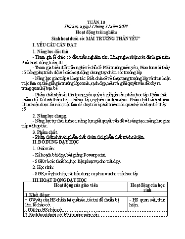 Kế hoạch bài dạy Lớp 4 - Tuần 10 - Năm học 2024-2025 - Võ Thị Hồng Hạnh