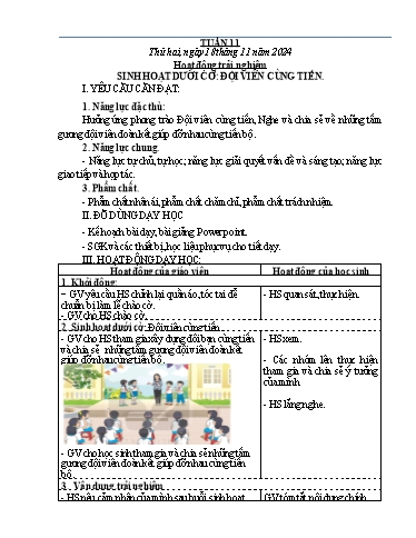 Kế hoạch bài dạy Lớp 4 - Tuần 11 - Năm học 2024-2025 - Võ Thị Hồng Gấm