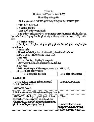 Kế hoạch bài dạy Lớp 4 - Tuần 14 - Năm học 2024-2025 - Võ Thị Hồng Hạnh