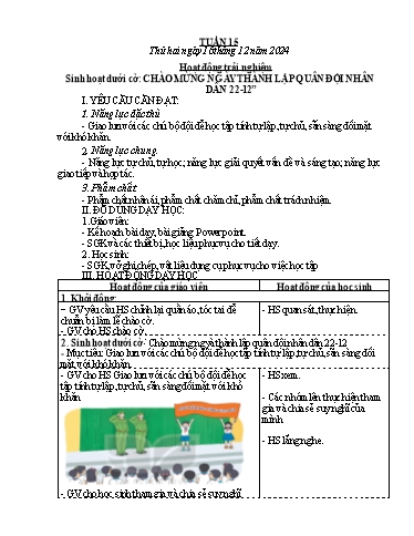 Kế hoạch bài dạy Lớp 4 - Tuần 15 - Năm học 2024-2025 - Nguyễn Thị Thanh Huyền