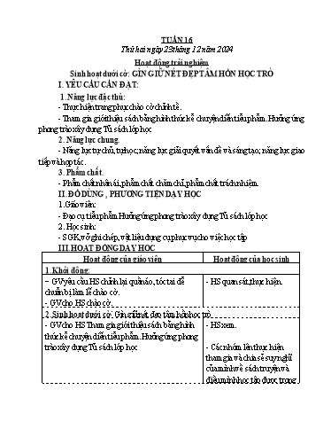 Kế hoạch bài dạy Lớp 4 - Tuần 16 - Năm học 2024-2025 - Võ Thị Hồng Hạnh
