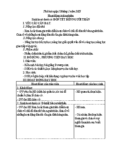 Kế hoạch bài dạy Lớp 4 - Tuần 19 - Năm học 2024-2025 - Nguyễn Thị Thanh Huyền