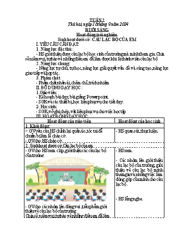 Kế hoạch bài dạy Lớp 4 - Tuần 2 - Năm học 2024-2025 - Nguyễn Thị Thanh Huyền