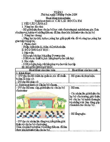 Kế hoạch bài dạy Lớp 4 - Tuần 2 - Năm học 2024-2025 - Võ Thị Hồng Gấm