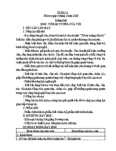 Kế hoạch bài dạy Lớp 4 - Tuần 21 - Năm học 2024-2025 - Võ Thị Hồng Gấm
