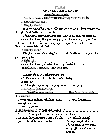 Kế hoạch bài dạy Lớp 4 - Tuần 22 - Năm học 2024-2025 - Nguyễn Thị Thanh Huyền