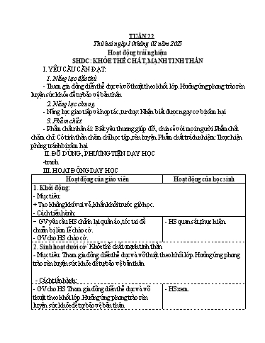 Kế hoạch bài dạy Lớp 4 - Tuần 22 - Năm học 2024-2025 - Võ Thị Hồng Hạnh