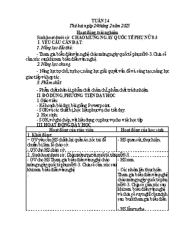 Kế hoạch bài dạy Lớp 4 - Tuần 24 - Năm học 2024-2025 - Nguyễn Thị Thanh Huyền