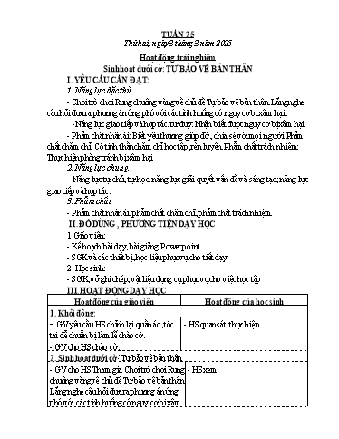 Kế hoạch bài dạy Lớp 4 - Tuần 25 - Năm học 2024-2025 - Nguyễn Thị Thanh Huyền
