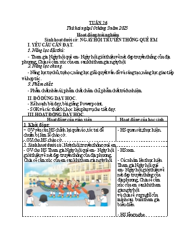 Kế hoạch bài dạy Lớp 4 - Tuần 26 - Năm học 2024-2025 - Nguyễn Thị Thanh Huyền