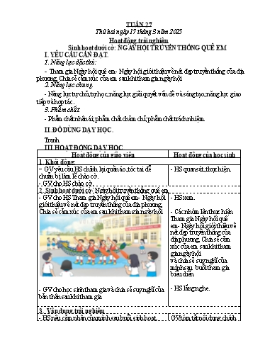 Kế hoạch bài dạy Lớp 4 - Tuần 27 - Năm học 2024-2025 - Võ Thị Hồng Hạnh