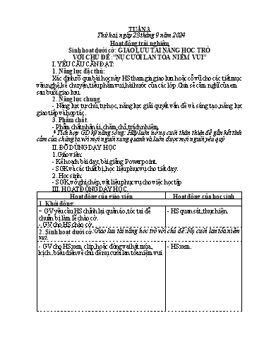 Kế hoạch bài dạy Lớp 4 - Tuần 3 - Năm học 2024-2025 - Nguyễn Thị Thanh Huyền