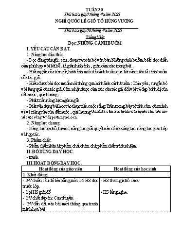 Kế hoạch bài dạy Lớp 4 - Tuần 30 - Năm học 2024-2025 - Võ Thị Hồng Hạnh