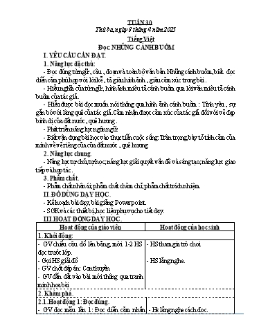 Kế hoạch bài dạy Lớp 4 - Tuần 30 - Năm học 2024-2025 - Võ Thị Hồng Gấm