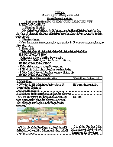 Kế hoạch bài dạy Lớp 4 - Tuần 4 - Năm học 2024-2025 - Nguyễn Thị Thanh Huyền