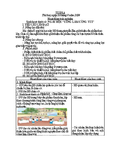 Kế hoạch bài dạy Lớp 4 - Tuần 4 - Năm học 2024-2025 - Võ Thị Hồng Gấm