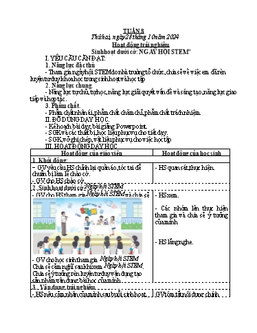 Kế hoạch bài dạy Lớp 4 - Tuần 8 - Năm học 2024-2025 - Nguyễn Thị Thanh Huyền